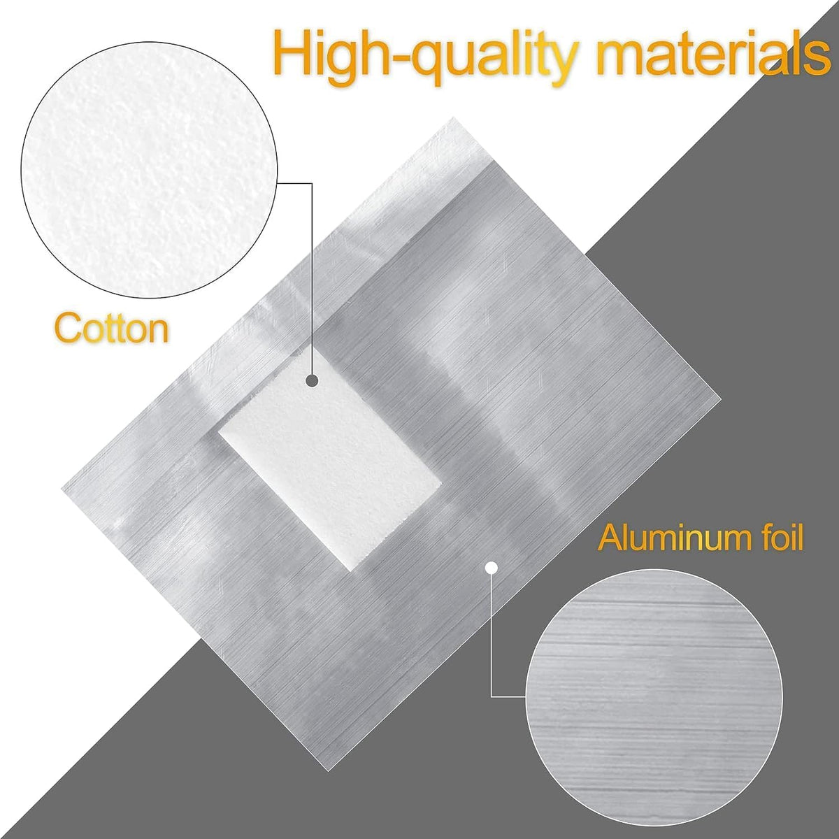 Envolturas de Aluminio Zuenlinks 500 Piezas con Almohadillas de Algodón Absorbente y Herramienta Empujadora de Cutículas de Acero Inoxidable para Uñas de Gel, Acrílicas y UV