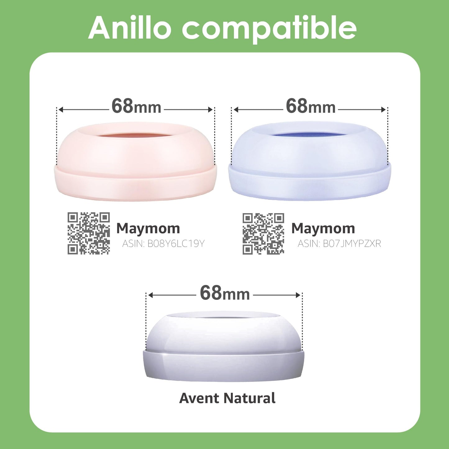 Maymom Tapas Tipo Cúpula Compatibles con Biberones Avent Natural de PP o de Vidrio; No compatibles con Avent Classic; No son piezas originales Avent