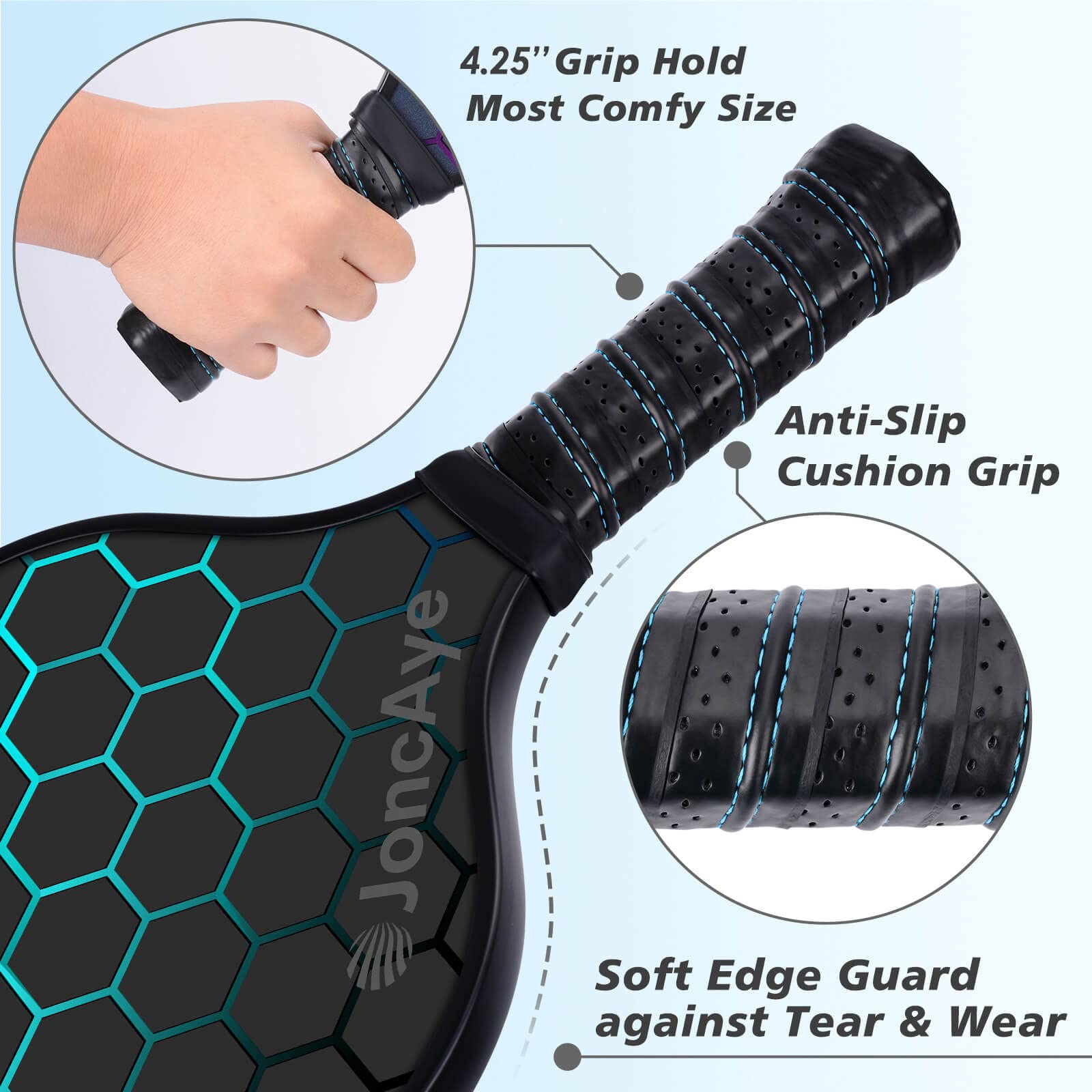 Juego de Palas de Pickleball JoncAye Rosa Azul para Principiantes y Jugadores Intermedios