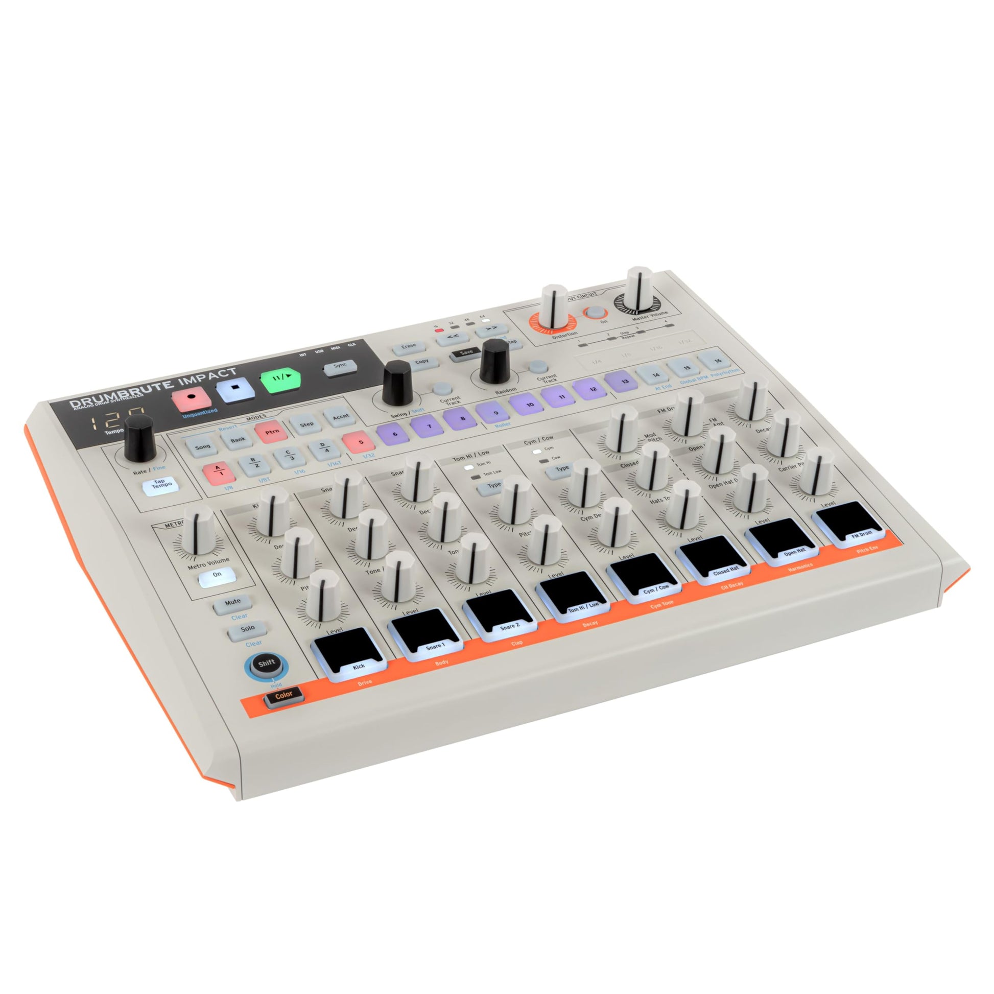 Arturia DrumBrute Impact 1984 - Máquina de tambor analógica, color blanco