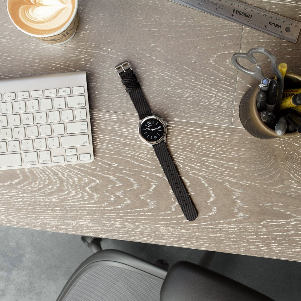 Archer Watch Strap - Correas de Reloj de Nailon Premium de Liberación Rápida (Negro, 22mm)