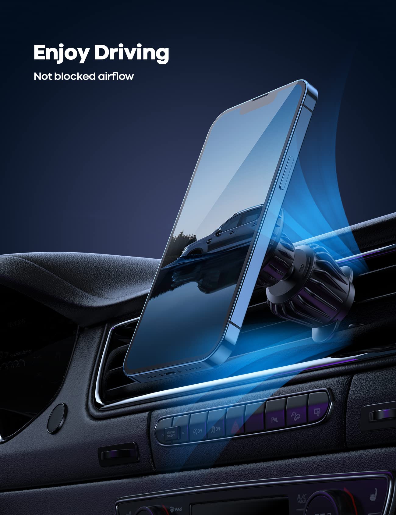 Lamicall Magnético Soporte Celular Auto, 4ª Generación Super Imán [360 ° Giratorio], Base Celular Automóvil, Porta Celular para Auto Iman, Compatible con Todos Celular, Samsung,Xiaomi