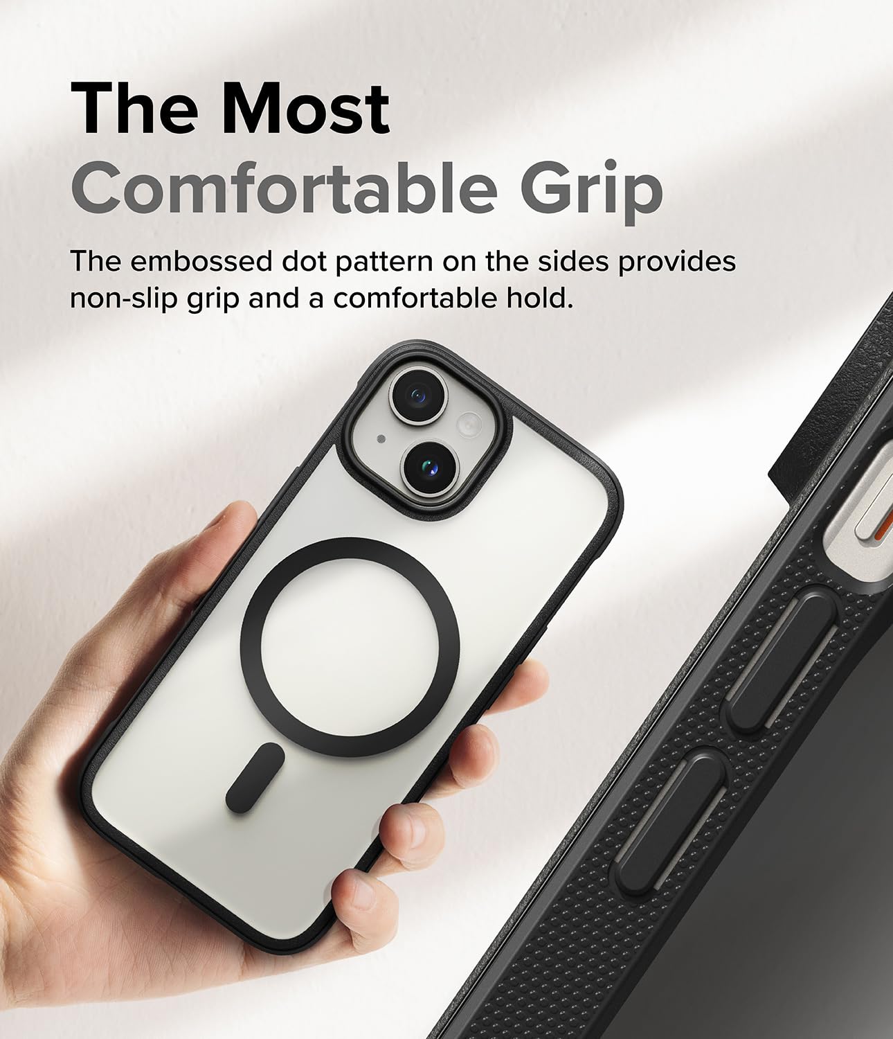 Funda Ringke Fusion Bold Matte Black de TPU Absorbente de Impactos y Respaldo Translúcido Compatible con MagSafe para iPhone 15