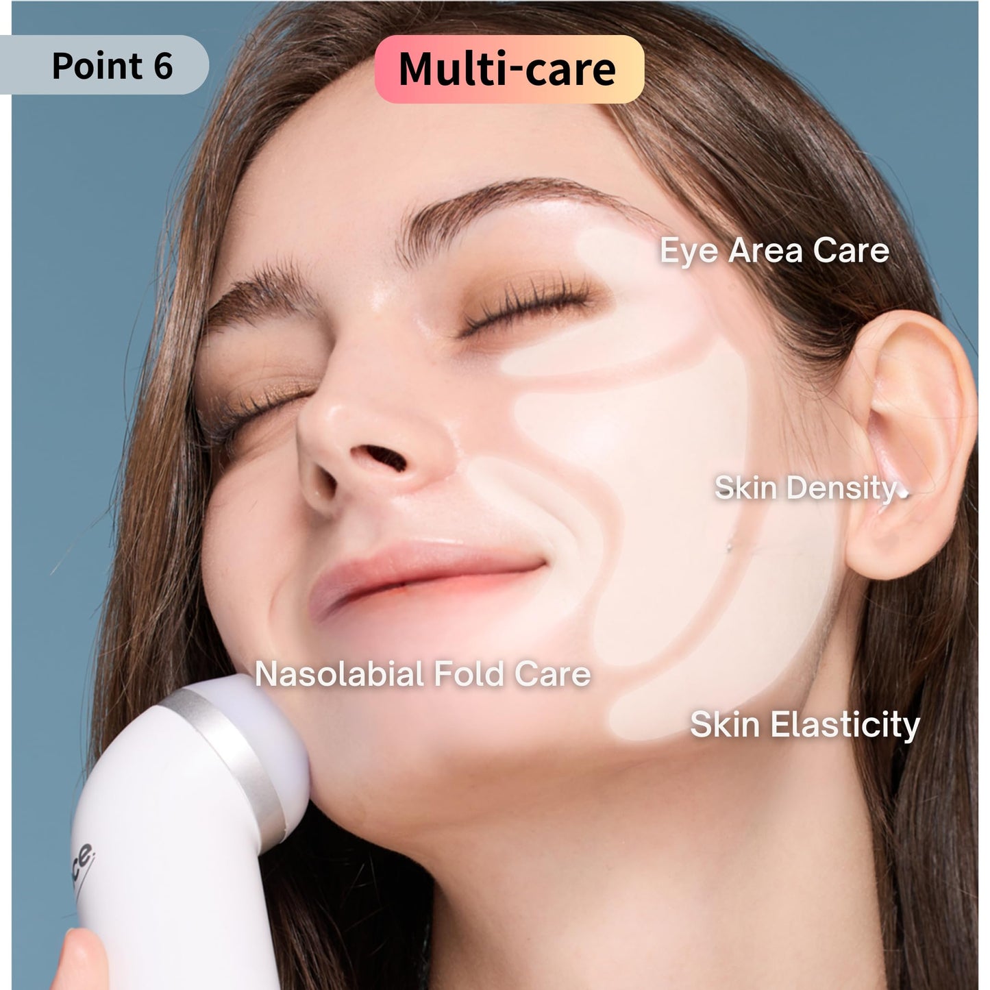 BOTEM Dispositivo de belleza para rostro y cuello con dos modos de luz, masaje vibratorio y 10 niveles de intensidad, recargable e inalámbrico (Serie RFace) | Hecho en Corea