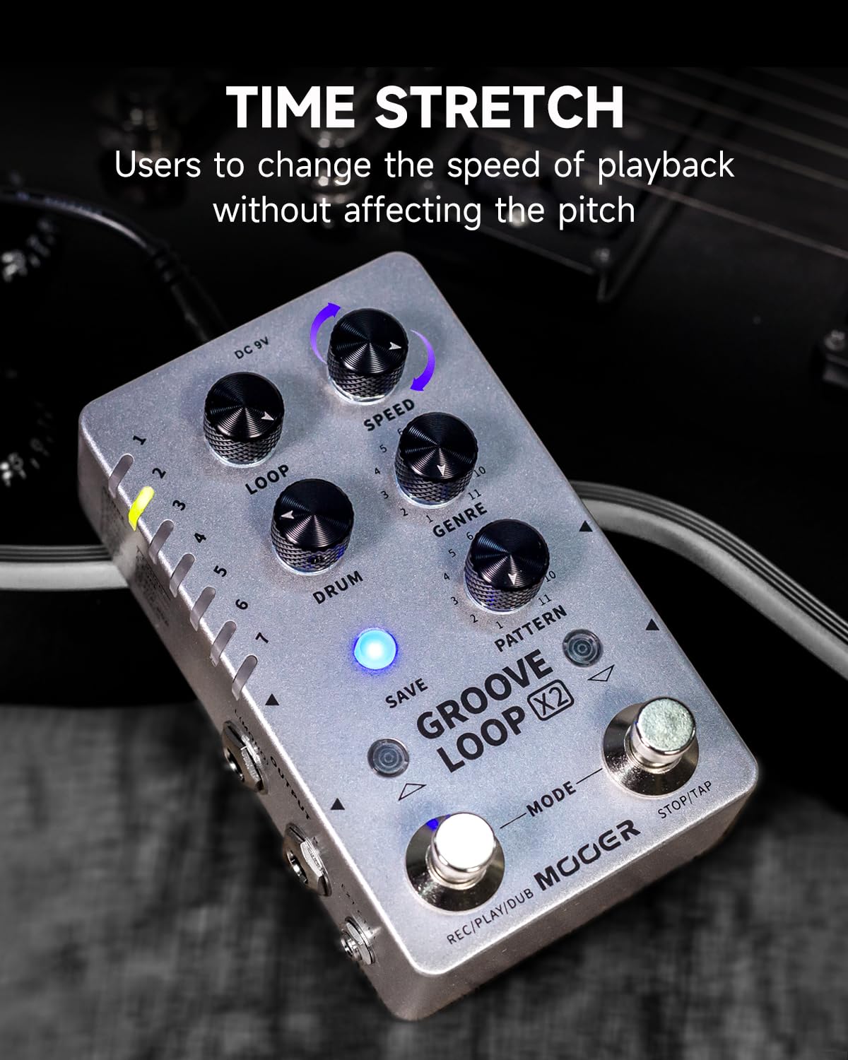 Máquina de Batería MOOER Groove Looper Estéreo con 140 Minutos de Bucles para Guitarra