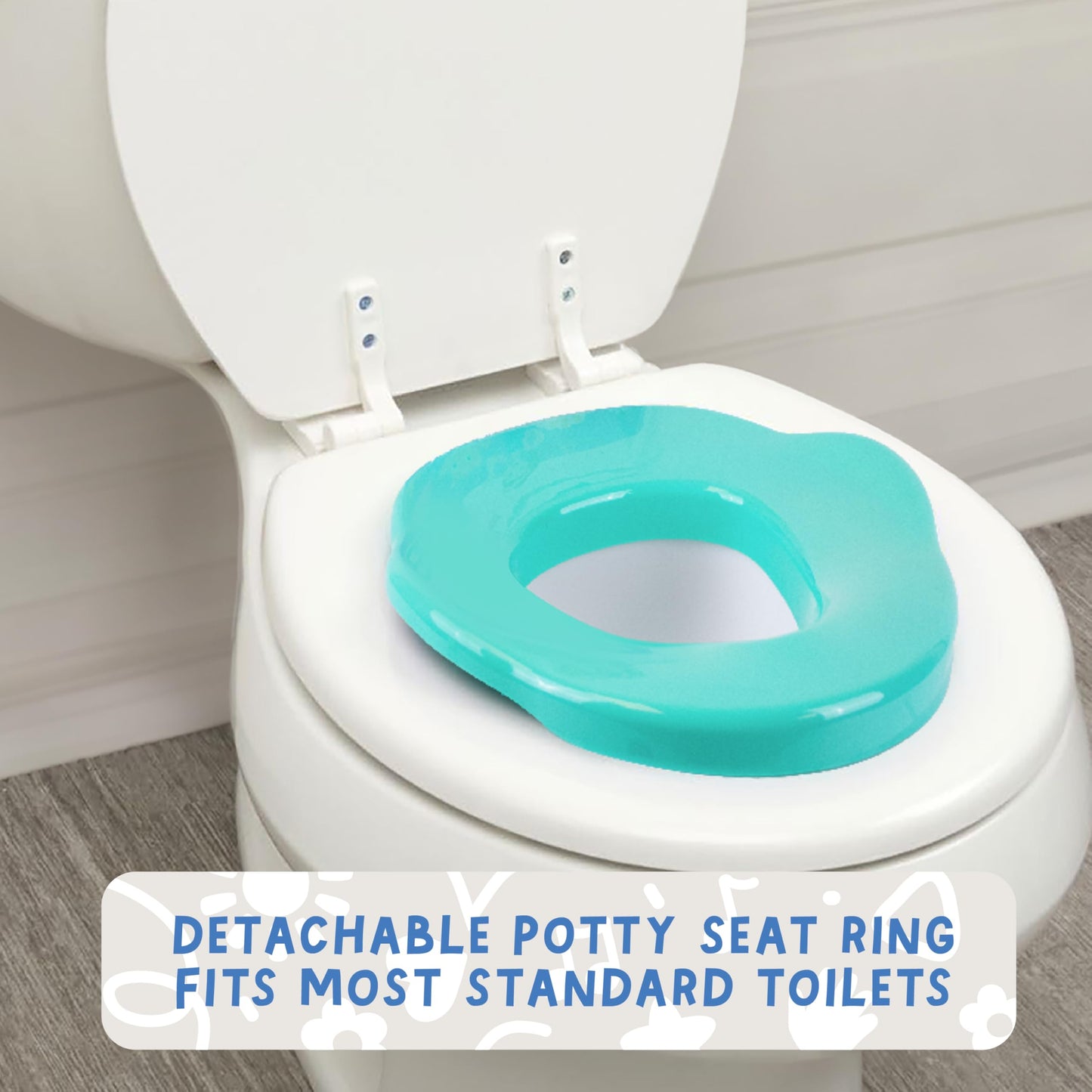 Ms. Rachel 2 en 1 Playtime Floor Potty Trainer con sonido, entrenamiento de etapa 1, asiento extraíble para entrenamiento de etapa 2, 6 sonidos y música de la Sra. Rachel - Almacenamiento - Piezas