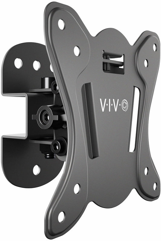 Soporte de Pared para TV VIVO Negro con Inclinación y Giratoria, Perfil Bajo para Pantallas de 13 a 32 Pulgadas