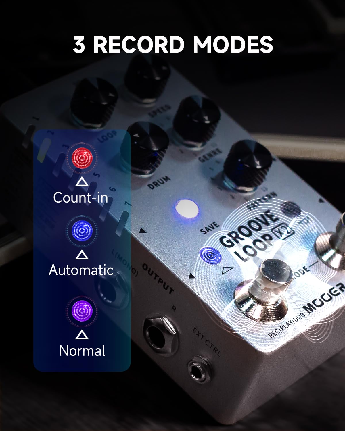 Máquina de Batería MOOER Groove Looper Estéreo con 140 Minutos de Bucles para Guitarra
