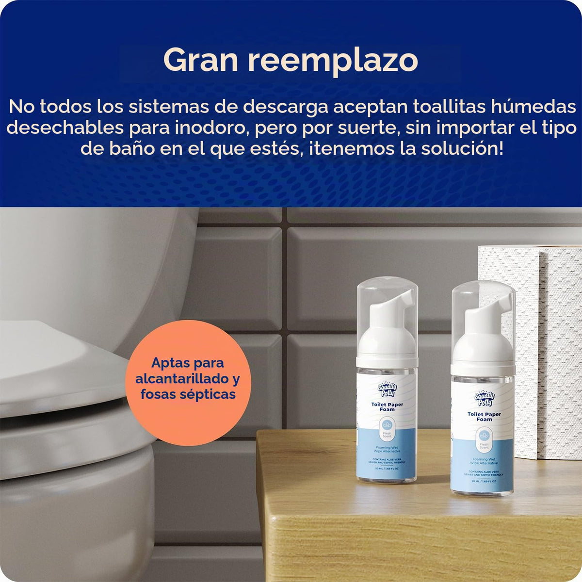 Papel Higiénico Espumoso Squatty Potty Alternativa al Borrado Húmedo Instantáneo