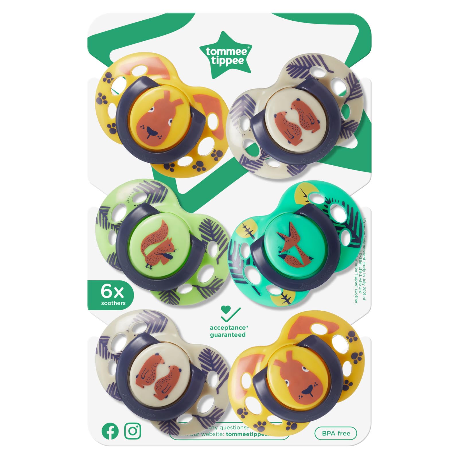 Chupetes Tommee Tippee Estilo Divertido Diseño Simétrico Silicona sin BPA para 18-36 Meses