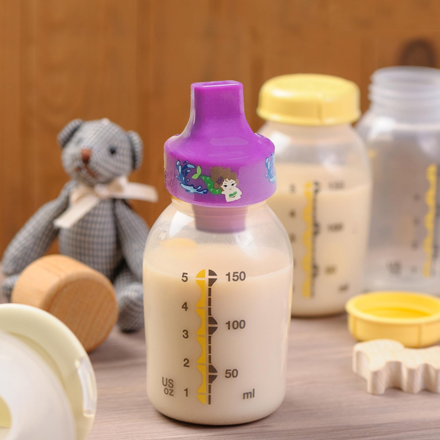 Refresh-a-Baby Adaptador universal para boquilla superior de botella: reutilizable, convierte cualquier botella en un sorbete a prueba de derrames, perfecto para viajar - Paquete de 2 (Mermaid)