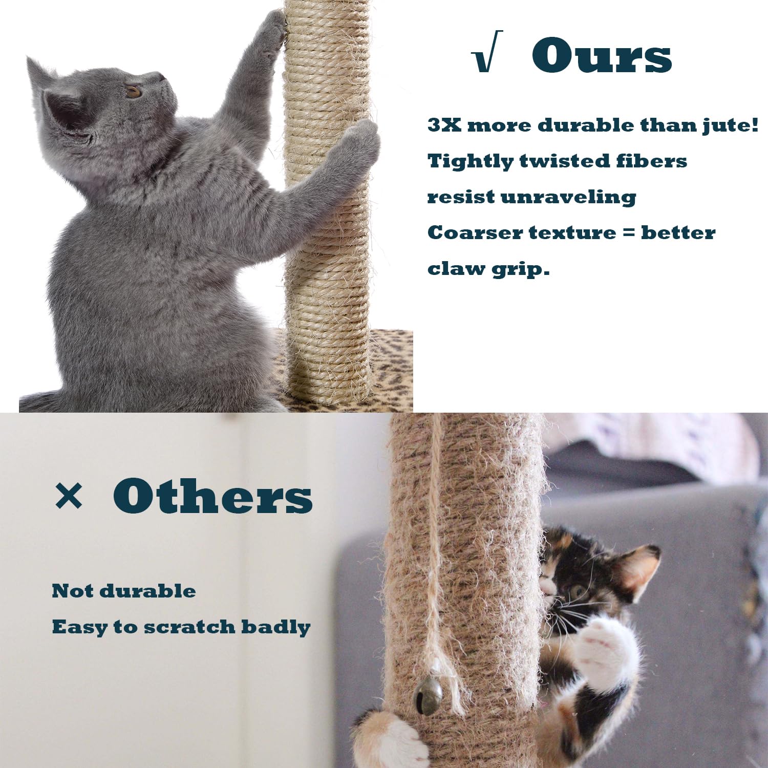 Cuerda de Sisal Natural Treasborn blanca para Rascar Gato