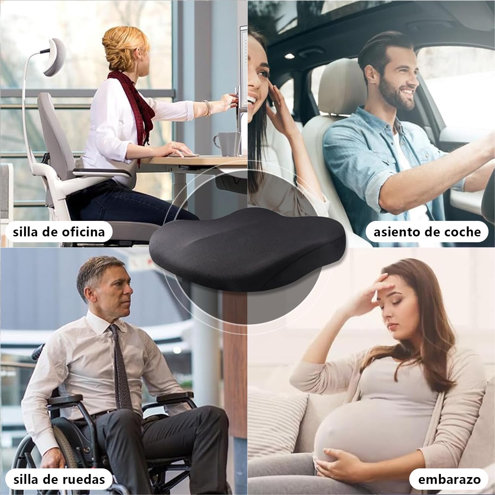 BTOOTB Cojín Elevador de Asiento de Coche para Adultos, 10 cm Cojín Elevador para Asiento de Auto de Espuma Viscoelástica, Adecuado para Cojines de Asiento de Coche y Cojines de Oficina