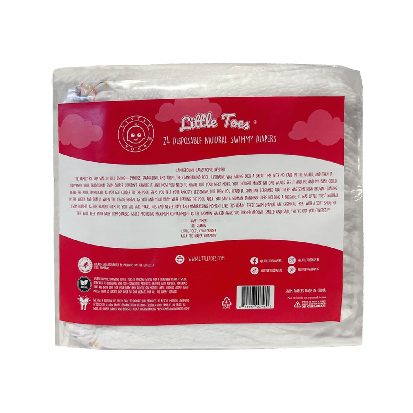 Pañales desechables naturales Little Toes (grandes, 24 unidades)