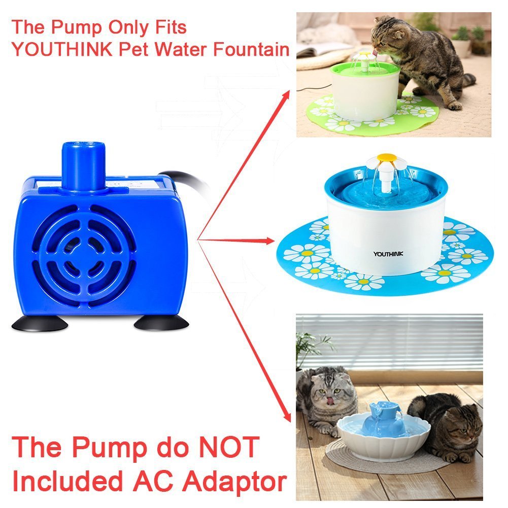 Bomba de Agua YOUTHINK Silenciosa Energética para Fuente de Mascotas con Cable de 5.9 Pies