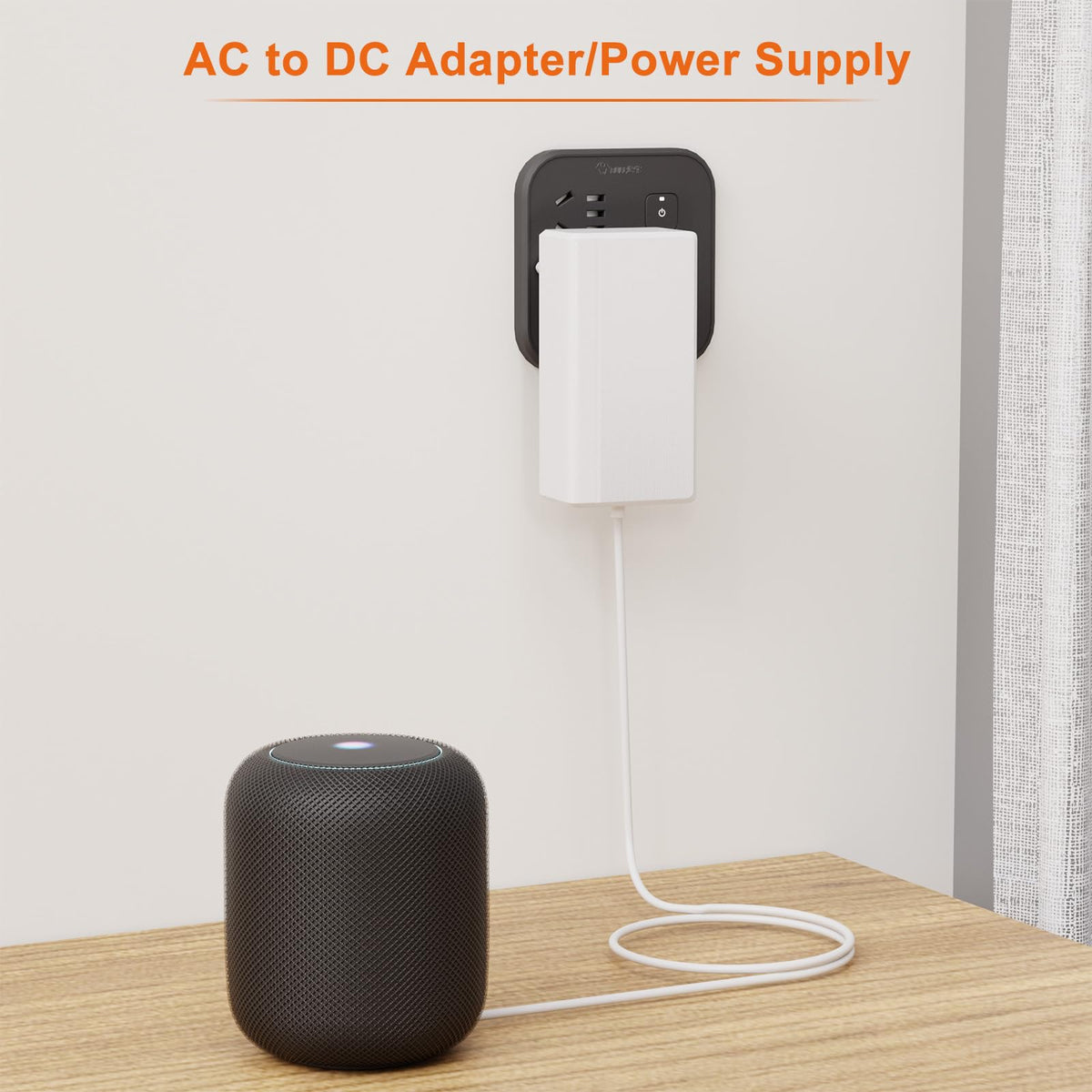 Adaptador de Fuente de Alimentación MIWISE Blanco Enchufe de EE. UU. para COB LED Strip y Cámara CCTV