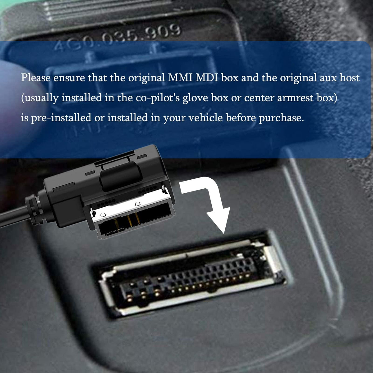 Cable de Carga AUX Mercedes Benz Negro con Adaptador Aux in 3.5mm para Modelos MB W203