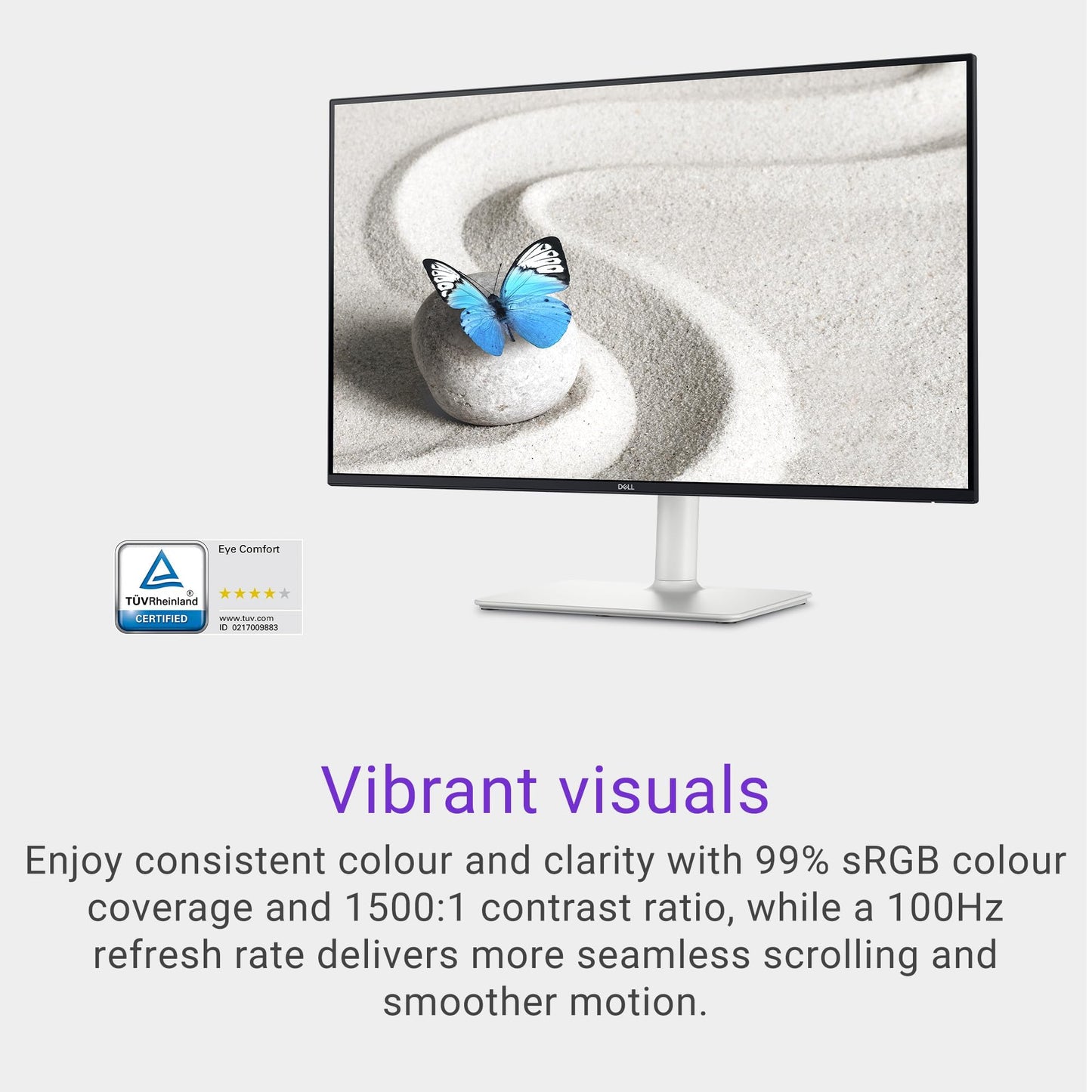 Monitor Dell S27 pulgadas, LED FHD - Frecuencia de actualización de 100 Hz, Relación de contraste 15001, AMD FreeSync - VESA, altavoz integrado de 2 x 5 W, pivote giratorio HeightTilt, 2 x HDMI