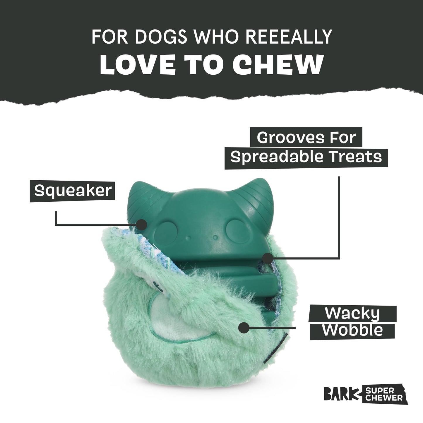 BARK Super Chewer Aurora Beast - Juguete para perro grande