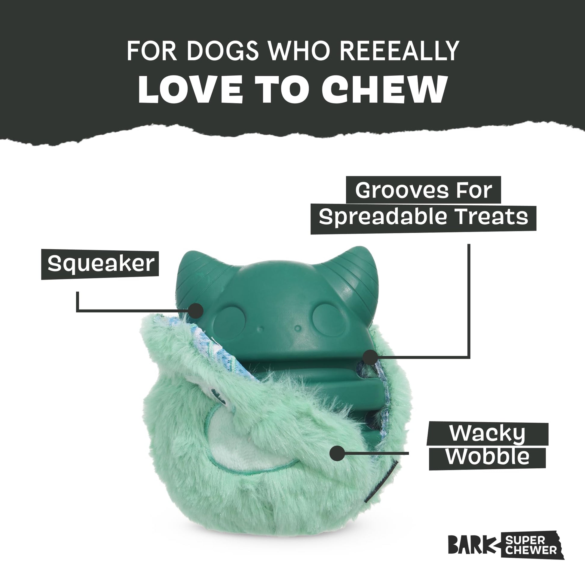 BARK Super Chewer Aurora Beast - Juguete para perro grande