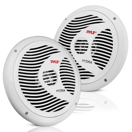 Pyle Bocinas Marinas 6.5 Pulgadas 150 Vatios, 2 Vías, Altavoces para Exteriores, Impermeables y Resistentes, Cono Policarbonato, Borde de Tela,1Par