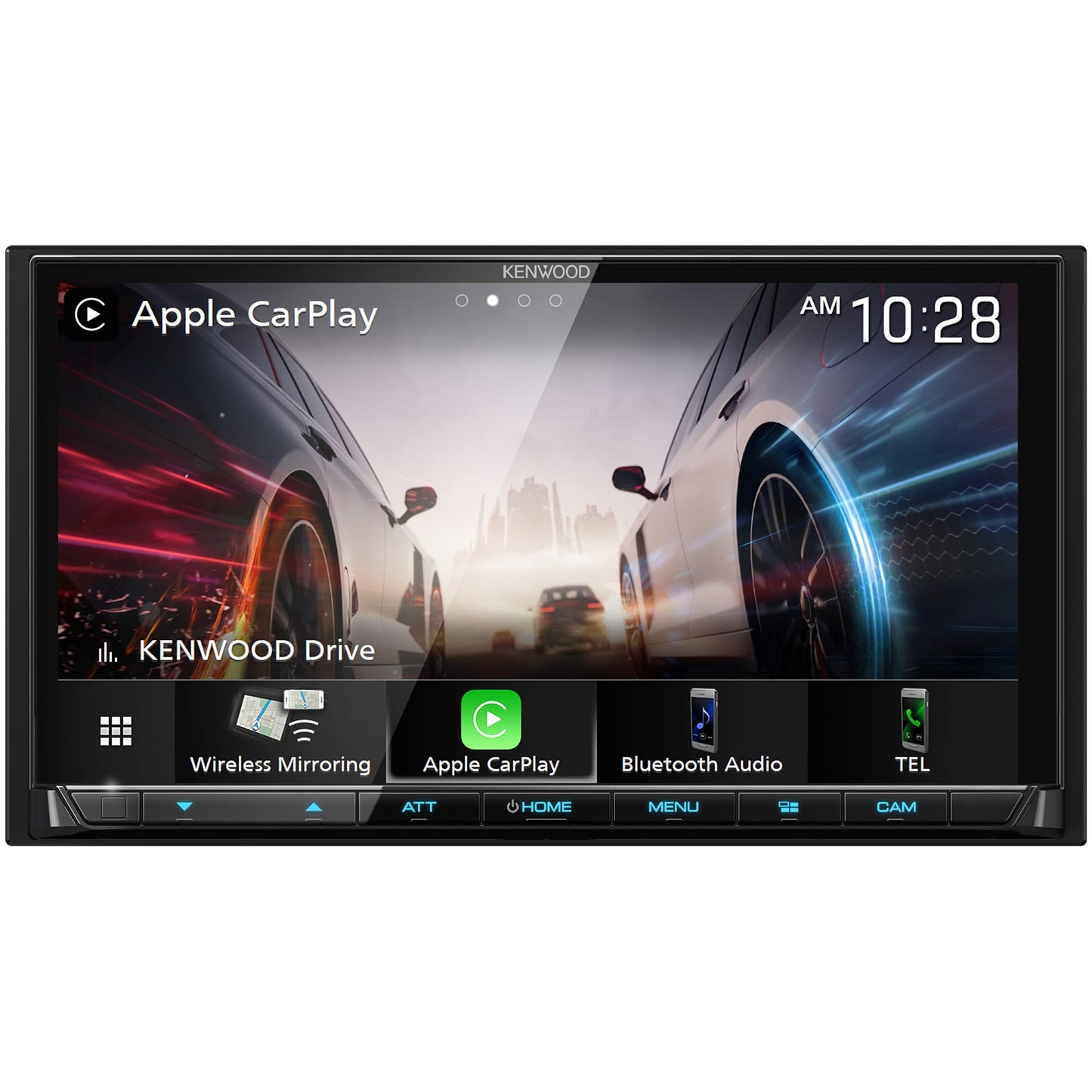 KENWOOD DMX908S EXCELON Receptor multimedia digital con visualización táctil LCD de 6.95 pulgadas, inalámbrico Apple CarPlay y Android Auto, doble din, radio AM/FM HD, Bluetooth, puerto USB, iDatalink