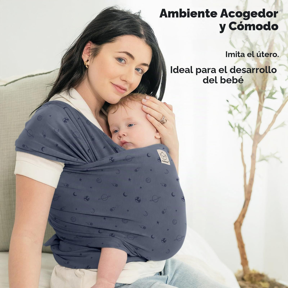 KeaBabies Portabebés Baby Wrap Carrier - Todo en 1 Portabebés Original Banda para Recién Nacido a Niño, Fácil de Usar, Atadura Sin Manos, Ligero, Envolturas para Niños Transpirables (Planetas)