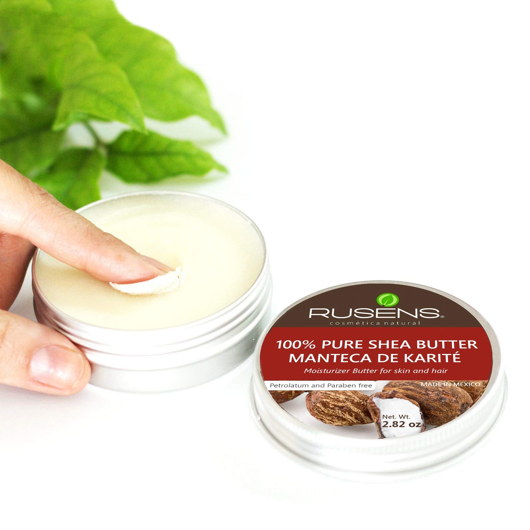 Rusens - Manteca de Karité 100% Pura Orgánica. Excelente Regenerante Natural, Extra humectante, Mejora la Elasticidad de la piel, humecta a profundidad y previene Estrías.