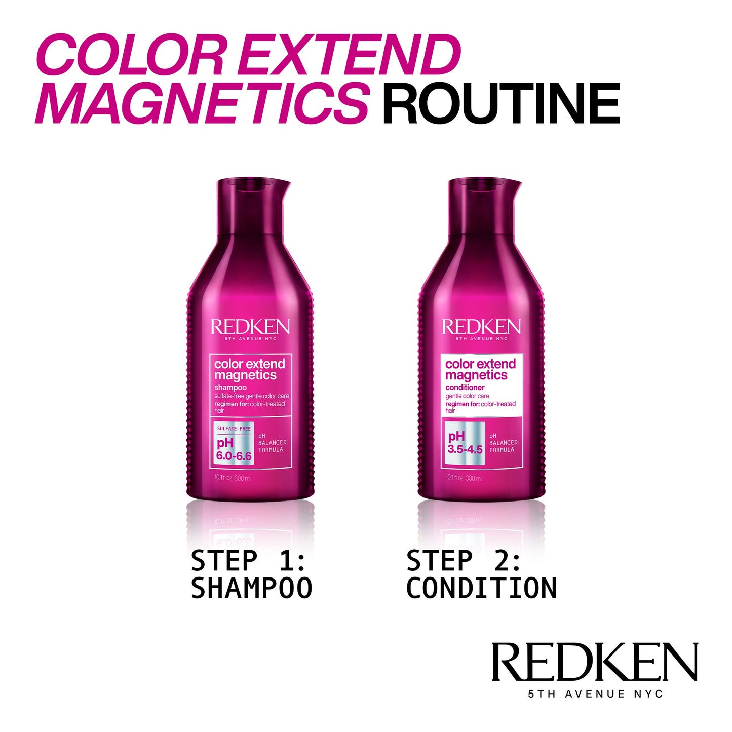 REDKEN - Acondicionador Color Extend Magnetics | Preserva el color del cabello teñido |Realza el brillo y mantiene la vitalidad del color del cabello|Con Ácido Cítrico y aceite de arándano| 300ml