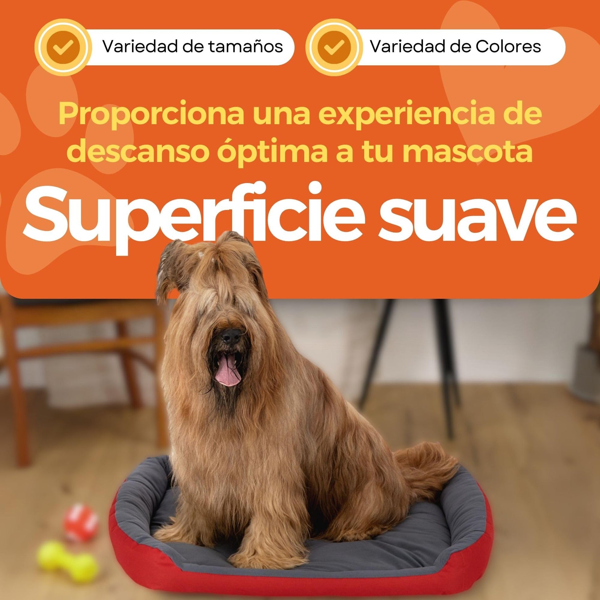 Cama para Perro Hills X-Large Rojo Gris Resistente y Confortable