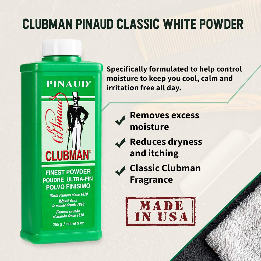 Polvo blanco Clubman Pinaud, 9 onzas