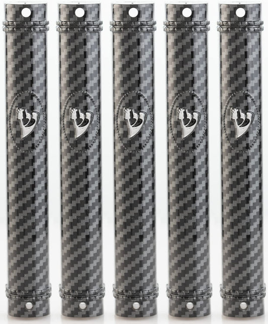 MEZUZAH - Soporte para funda (shidell), plástico semirredondo plateado (fibra de carbono (negro - plateado), 12)