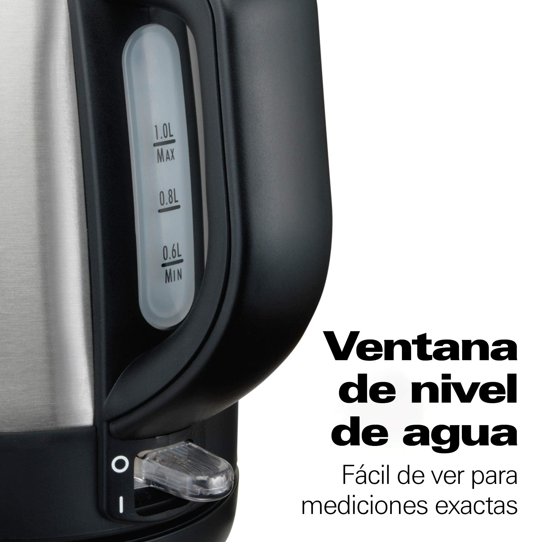 Hamilton Beach Tetera Eléctrica de 1 Litro/Hervidor de Agua Eléctrico, Fácil Vertido, Acero Inoxidable (40998)
