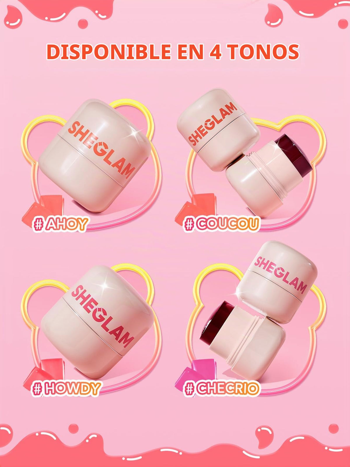 SHEGLAM Jelly-Licious Hydrating Lip and Blush Tint (Coucou, Pequeño)