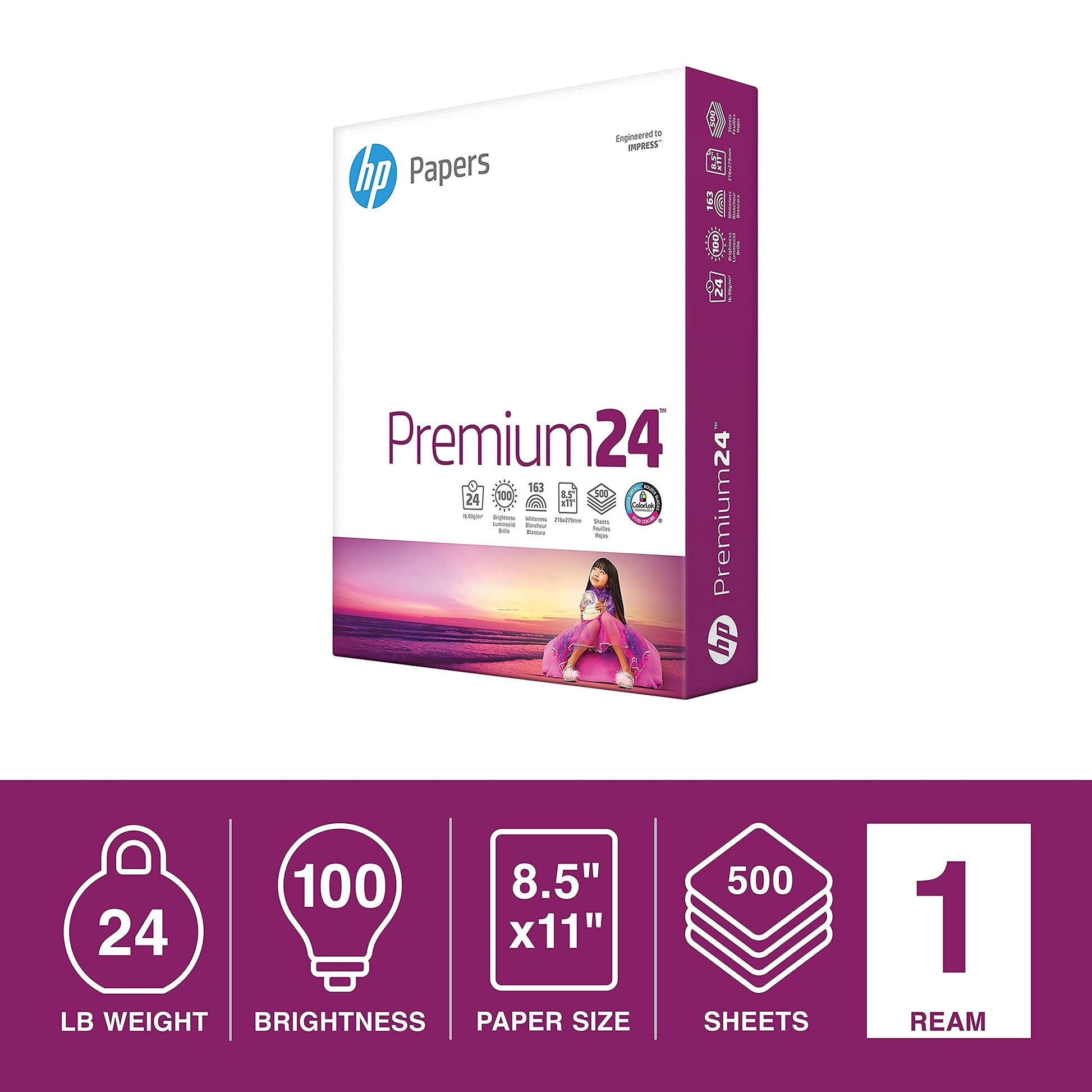 HP LaserJet Paper, 98 Brightness, 8.5 x 11 Inches, 500 Sheets (11240-0)