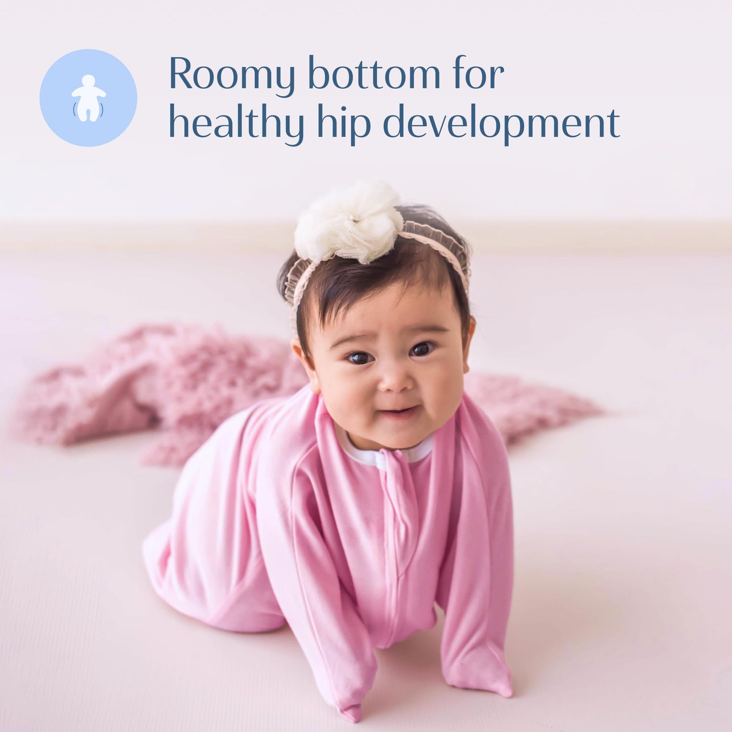 SleepingBaby - Manta de transición con cierre y cierre, acogedora manta para bebé con cierre y comodidad - Manta espaciosa para cambiar fácilmente los pañales, rosa clásico, XS (3-6 meses)