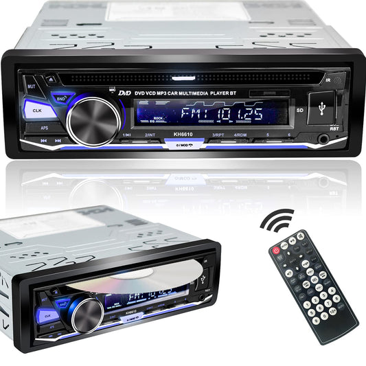 Autoestéreo 1 DIN Alondy Negro con Reproductor CD/DVD Bluetooth USB Am/FM RDS