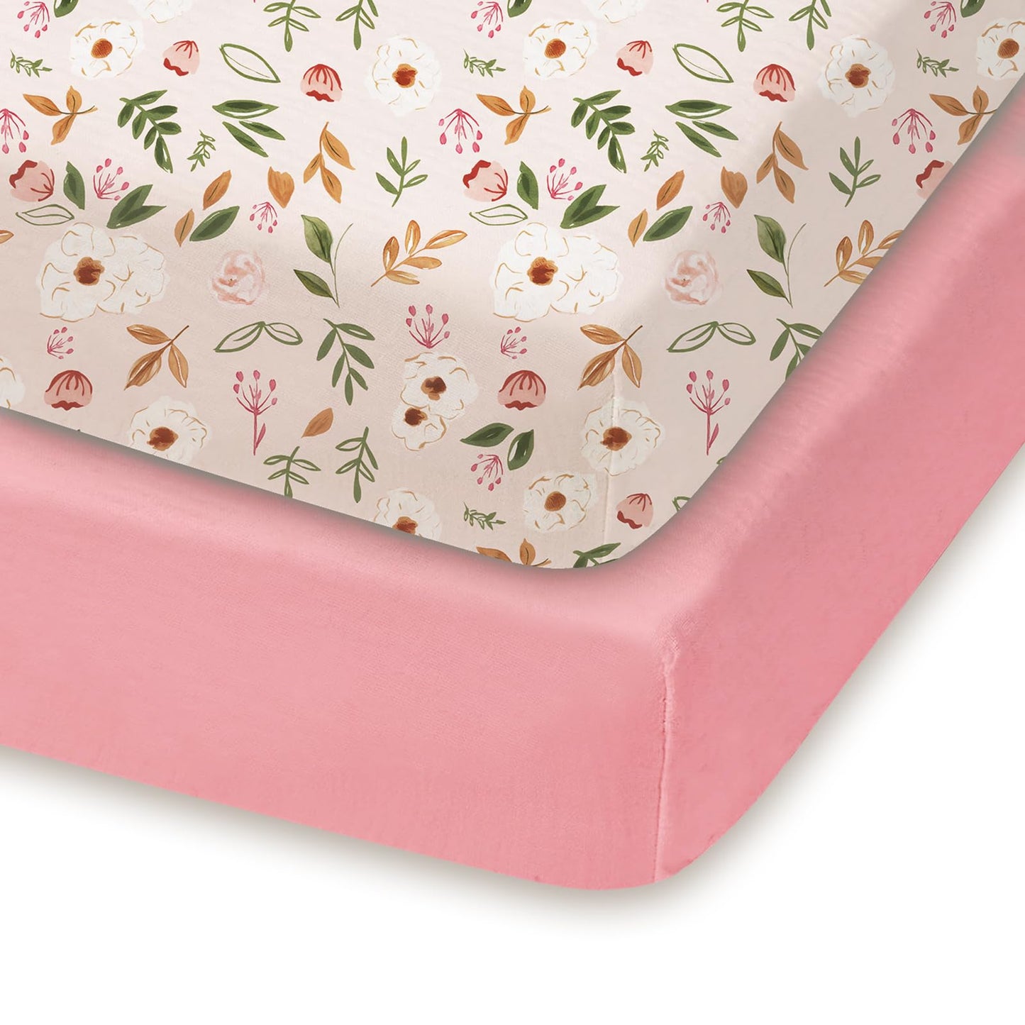 TotChill Pack and Play Sábanas ajustadas, paquete de 2, 38x26 pulgadas, Sábanas Graco Pack n Play para corral y colchón de cuna de viaje, tela jersey de punto ultra suave, bolsillo profundo elástico
