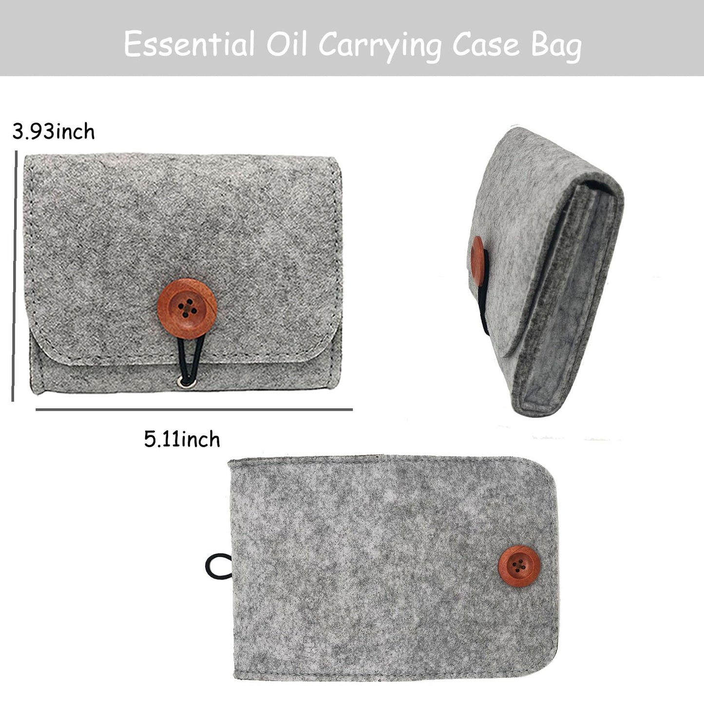Auony Essential Oil Carrying Case Bag, 6 Bottles Essential Oils Travel Organiser Pouch Bag for 5ML / 10ML / 15ML Oils