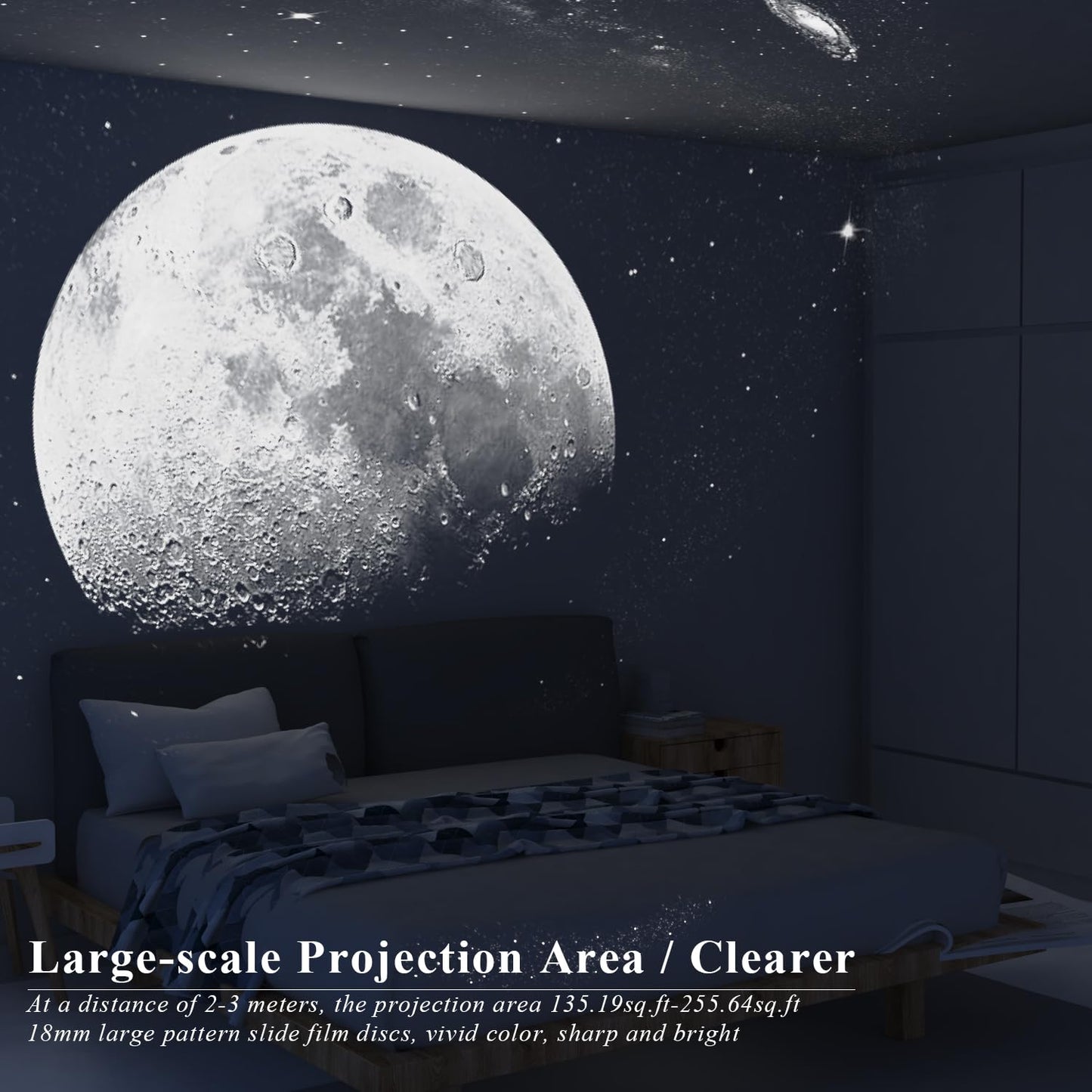 Orbislux Galaxy Projector Pro - Máquina de sonido para recámara, proyector de planetario 13 en 1 para niños y adultos con ruido blanco, altavoz de música Bluetooth, control remoto