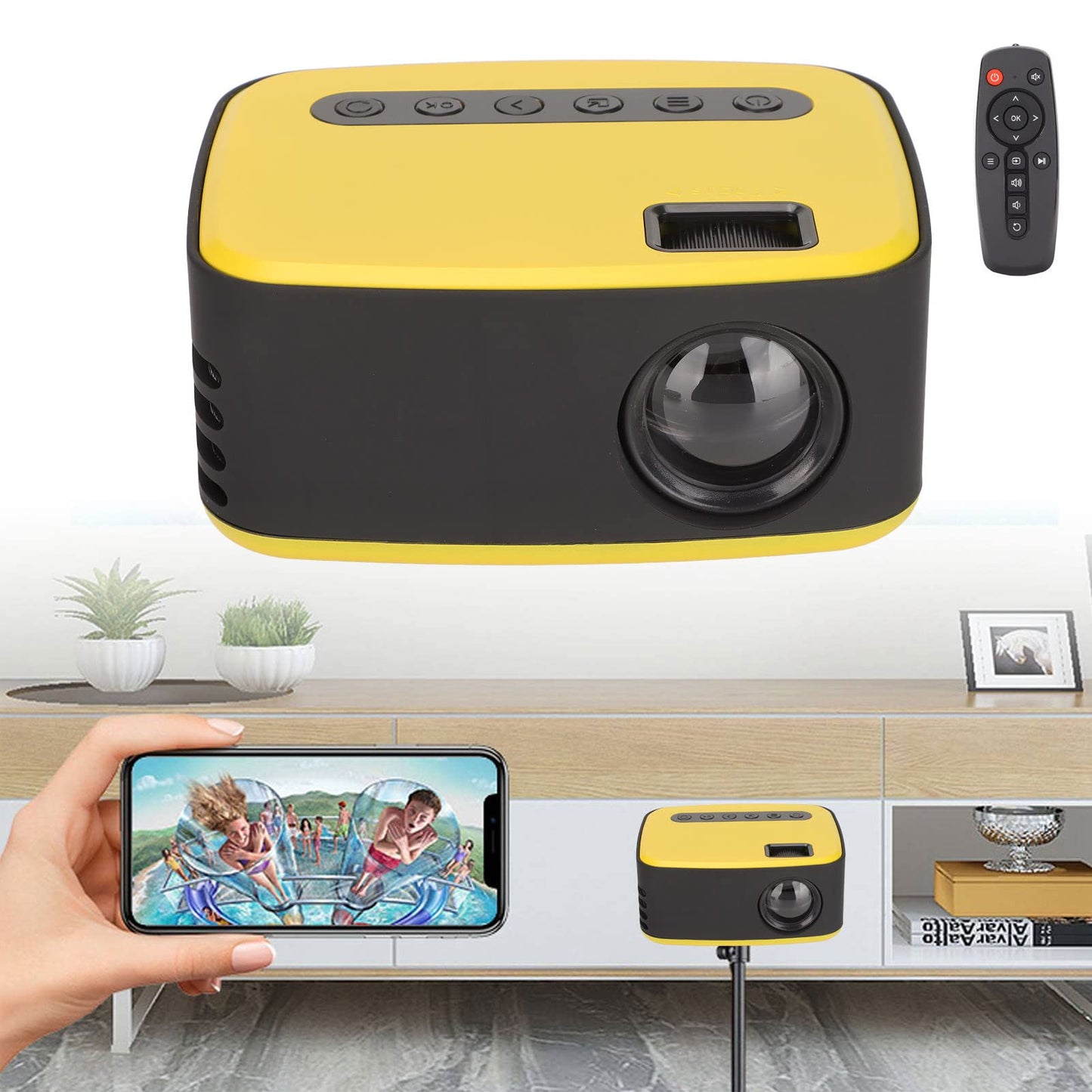 Dpofirs Mini para de Niños, de Vídeo Portátil para Exteriores de 1080P, de Película para Teléfono Inteligente, Tamaño de Proyección de 16-110 Pulgadas(#2)