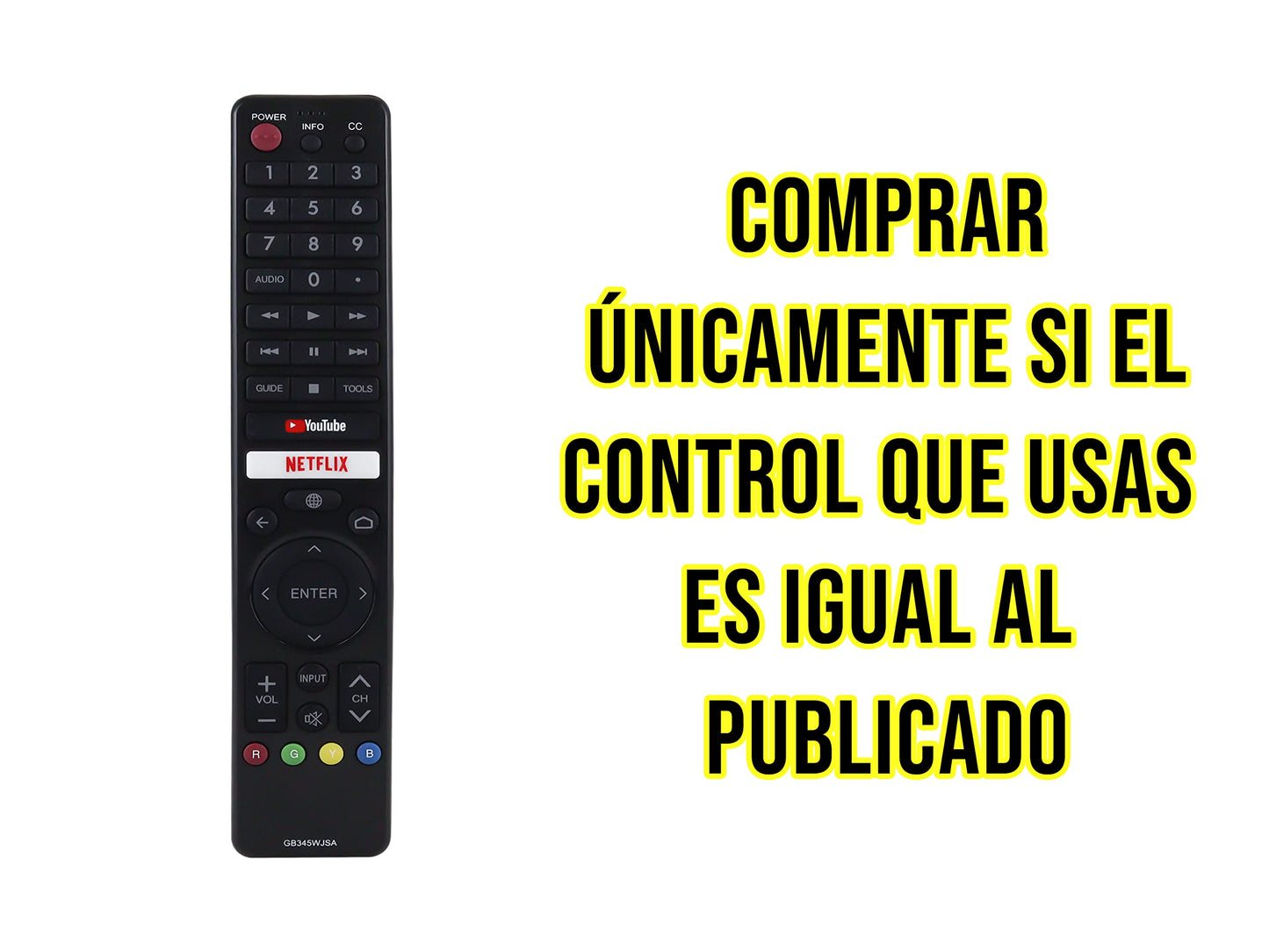 CONTROL EXPERT Control Compatible con Sharp Aquos Smart TV 4k Gb326wjsa Gb346wjs