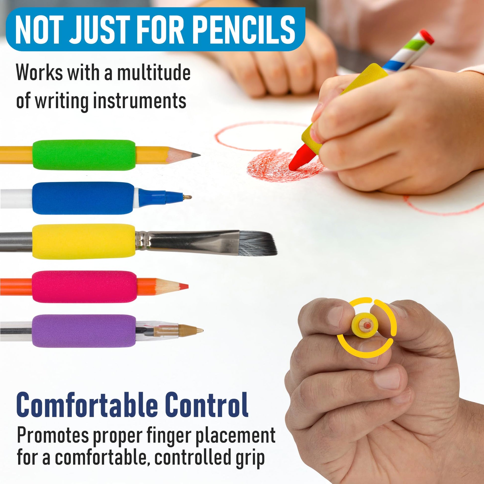 Pencil Grips The Classics Espuma Suave Colores Surtidos 1.5 Pulgadas