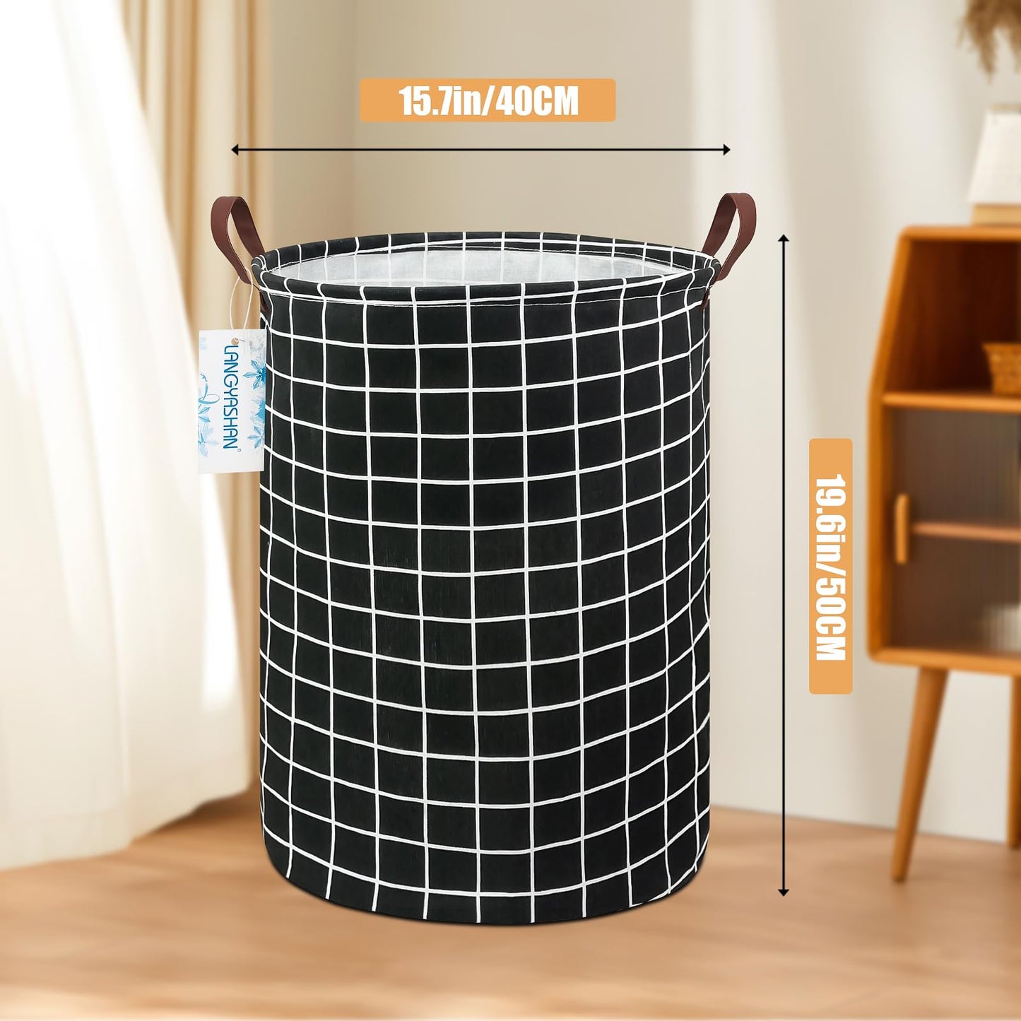 Langyashan - Cesta de almacenamiento, cesta plegable de algodón para niñas, cestas de ropa, canasta de juguetes, cestas de regalo, dormitorio, ropa y habitación de bebé