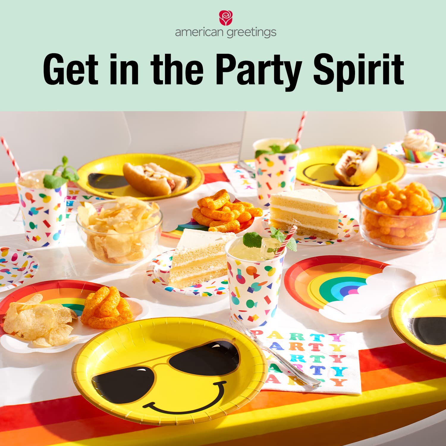 American Greetings Rainbow Party Supplies, platos de postre (36 unidades)