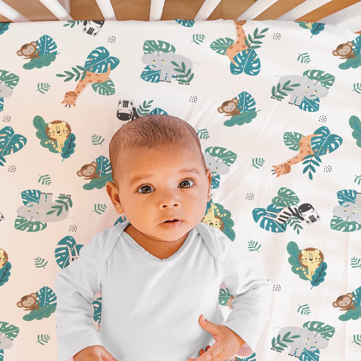 The Peanutshell - Juego de cama de 3 piezas para cuna de bebé para niños y niñas, juego de cama de bebé recién nacido, bebé y niño pequeño, decoración con sábana bajera para cuna, volantes contra el