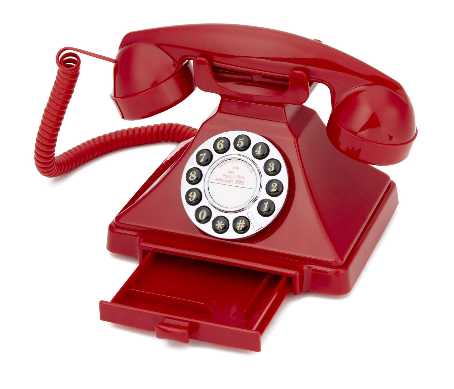 GPO GPOCARRPBRD Carrington Classic Desk Telphone Push Button Red