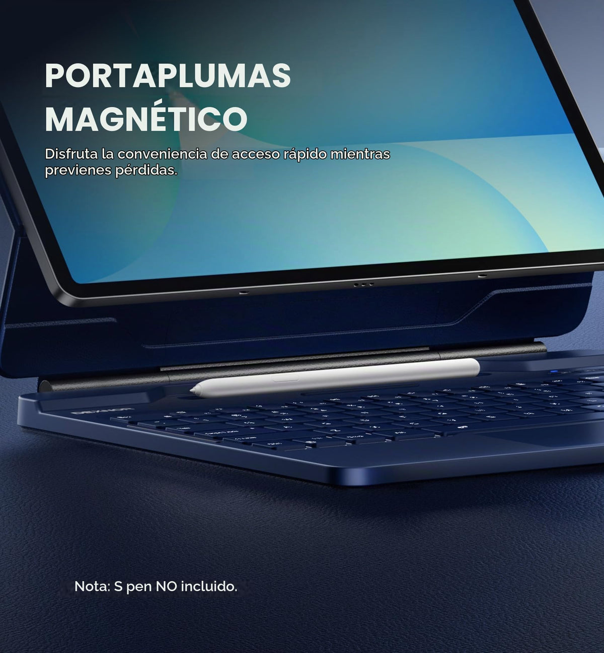 Funda con Teclado para Samsung Galaxy Tab S10 FE+ Dexnor Negra con Soporte Magnético Flotante y Conexión Bluetooth Dual