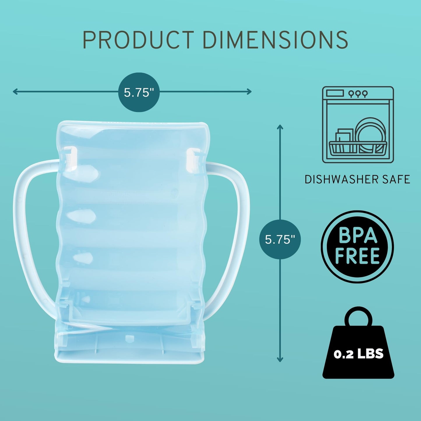 Dinneractive Sip Wiz - Soporte para bolsa de bebé sin aplastar, sin ensuciar, sin desperdicios, Ideal para paseos en coche sin desorden, Azul individual