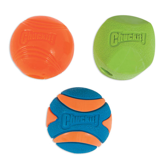 Chuckit! Fetch Ball Medley 2, Medium, Dog Ball, 3 Pack, Ultra, Fetch and Rugged Balls Included